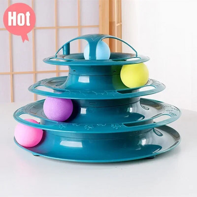 3/4 Levels Cat Toy Tower Tracks Διαδραστικά παιχνίδια εκπαίδευσης κατοικίδιων ψυχαγωγικά παιχνίδια για γάτες Γατάκι γάτα Tunnel Αξεσουάρ για γάτες Είδη για κατοικίδια