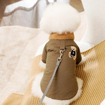 Χαριτωμένο αρκουδάκι Κέντημα Ρούχα για σκύλους Χειμερινά Ζεστά Παλτό Σκύλων Μπουφάν για κατοικίδια Κουτάβι Απαλό Μπουφάν για Γάτα Γαλλικό Μπουλντόγκ Ρούχα για κατοικίδια