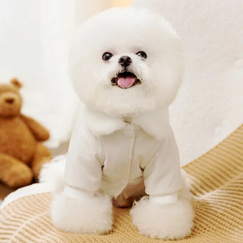 Χαριτωμένο αρκουδάκι Κέντημα Ρούχα για σκύλους Χειμερινά Ζεστά Παλτό Σκύλων Μπουφάν για κατοικίδια Κουτάβι Απαλό Μπουφάν για Γάτα Γαλλικό Μπουλντόγκ Ρούχα για κατοικίδια
