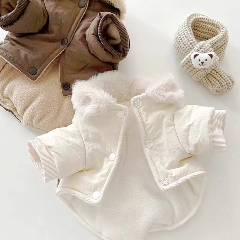 Aranyos Medve Hímzés Kutyaruhák Téli Meleg Kutya Kabát Kabát Kisállat Kölyökruhák Puha Macskakabát Francia Bulldog Kabát Kisállatruhák