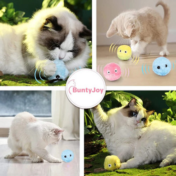 Έξυπνα παιχνίδια γάτας Διαδραστική μπάλα βελούδινα ηλεκτρικά πιτάκια εκπαίδευσης Παιχνίδι γατάκι Touch Sounding Pet Product Squeak Toy Ball Proof Cat