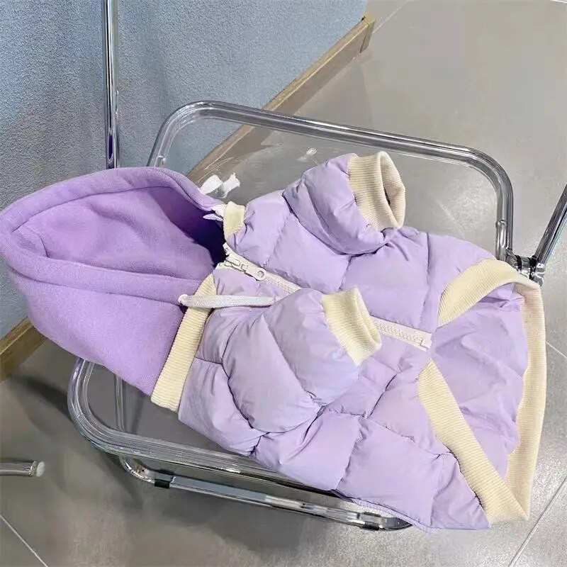 Vastagított sport meleg ruházat ősz tél kétlábú kisállat macska kutyaruhák mackó meleg cukorka színes parkák