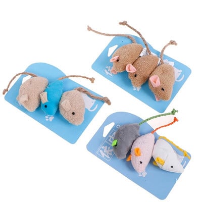1/3pcs Plush Simulation Mouse Cat Toy Plush Mouse Cat Scratch Bite Resistance Interactive Mouse Toy Palying Toy For Cat Kitten