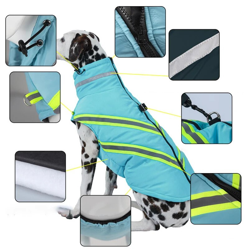 Meleg kisállat téli ruházat őszi és téli vastagított kutyapamut kabát szélálló fényvisszaverő kutyaruhák kis és közepes kutyák számára