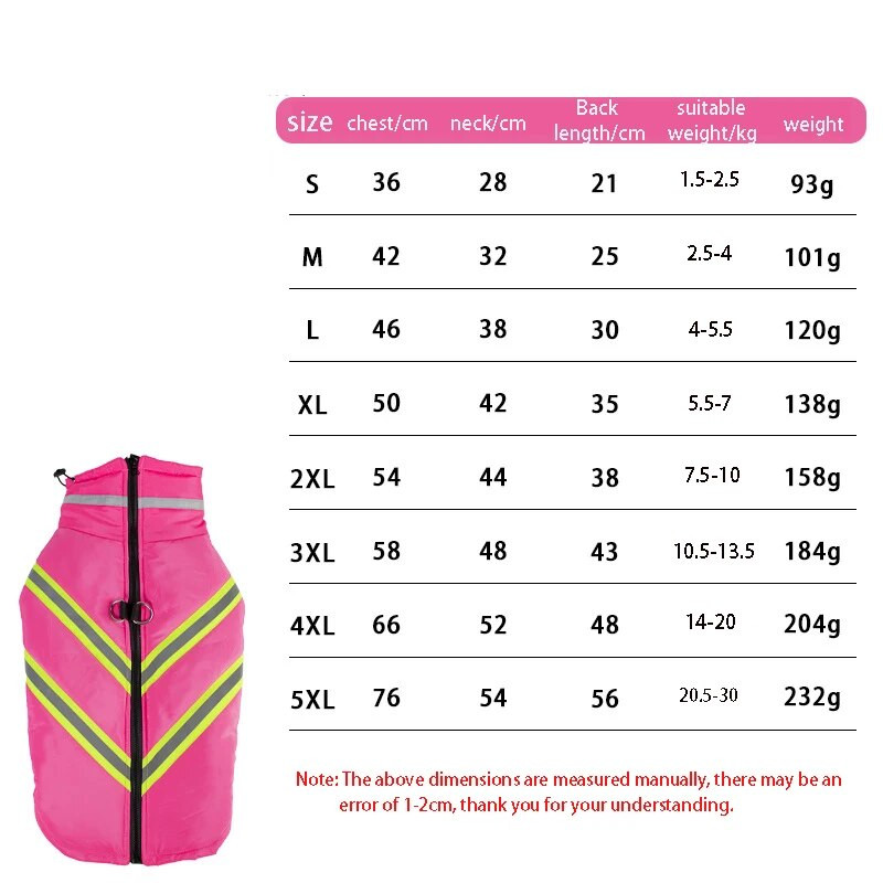 Meleg kisállat téli ruházat őszi és téli vastagított kutyapamut kabát szélálló fényvisszaverő kutyaruhák kis és közepes kutyák számára