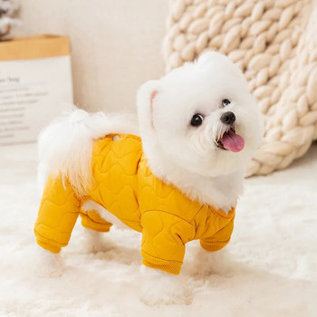 Μινιμαλιστικό βαμβακερό παλτό κατοικίδιων ζώων Χειμερινά πυκνά ζεστά ρούχα για σκύλους με τέσσερα πόδια Teddy Solid Cardigan Fashion Puppy Ρούχα XS-XL