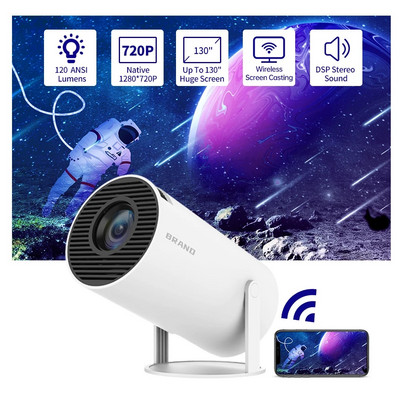 Salange HY300 Smart Projector Android 11.0 MINI Portable 5G WIFI Home Cinema 720P за SAMSUNG Apple Outdoor 1080P 4K Movie HDMI