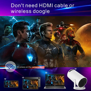 HY300 Android Wifi Интелигентен преносим проектор за Samsung iPhone Phone 1280 720P Full HD Office Домашно кино Видео Мини проектор
