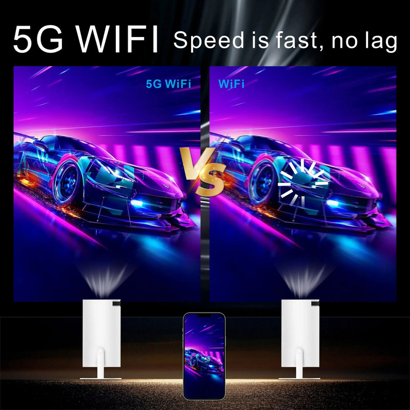 Έξυπνος φορητός προβολέας Android Wifi HY300 για τηλέφωνο Samsung iPhone 1280 720P Full HD Μίνι προβολέας Home Theater Office