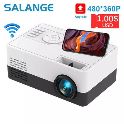 Мини проектор Salange J15 Pro, 480*360 поддръжка 1080P USB мини прожектор за телефон, смартфон, домашно кино, детски подарък PK YG300