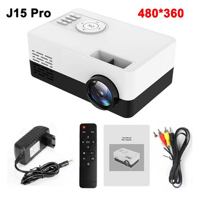 Salange mini projektorius J15 Pro, 480*360 palaikymas 1080P USB mini šviestuvas, skirtas telefonui išmaniajam telefonui namų kino teatrui vaikams dovana PK YG300