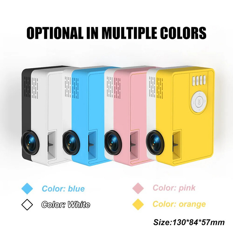Salange mini projektorius J15 Pro, 480*360 palaikymas 1080P USB mini šviestuvas, skirtas telefonui išmaniajam telefonui namų kino teatrui vaikams dovana PK YG300