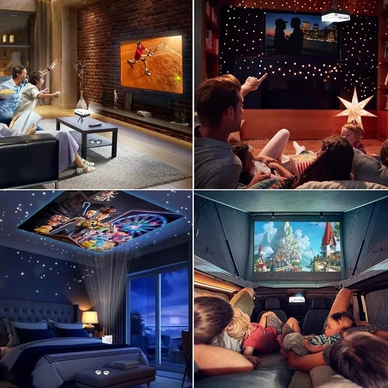 Salange mini projektorius J15 Pro, 480*360 palaikymas 1080P USB mini šviestuvas, skirtas telefonui išmaniajam telefonui namų kino teatrui vaikams dovana PK YG300