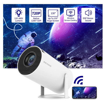 Salange HY300 pametni projektor Android 11.0 MINI prijenosni 5G WIFI kućno kino 720P za SAMSUNG Apple vanjski 1080P 4K film HDMI