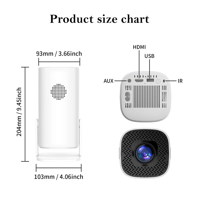 Mini proiector inteligent P30 Android 11 WiFi6 Suport 4K 1080P BT5.0 Proiector 1208*720P Proiector portabil Home Cinema