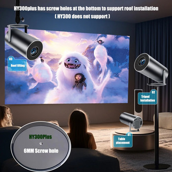 DITONG Hy300 Plus Projector 4K Android 1080P 1280*720P Home Cinema Full HD Βίντεο Mini led Προβολέας για ταινίες Αναβαθμισμένη έκδοση