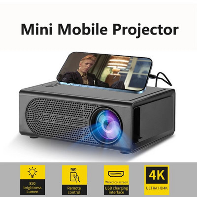 MINI projektor kodukinokino kaasaskantavad 3D LED-videoprojektorid mängu laserkiir 4K 1080P HD-pordi kaudu Smart TV BOX