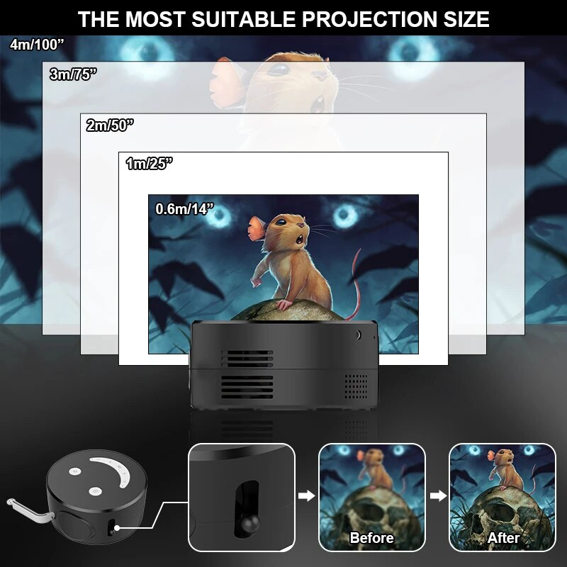 Salange Q2 Mini Projector Micro Portable Home Media Sync Smartphone Android IOS μέσω USB 320*240 LED Audio Video Player Δώρο για παιδιά