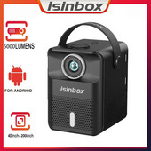 ISINBOX X8 Projector Android Φορητός προβολέας Home Theater Cinema Projector 1280*720 HD 1080P Video 5G Wifi 5000 Lumens Projectors