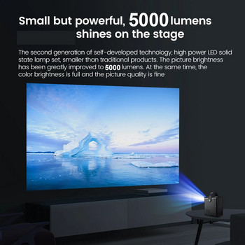 ISINBOX X8 Projector Android Φορητός προβολέας Home Theater Cinema Projector 1280*720 HD 1080P Video 5G Wifi 5000 Lumens Projectors