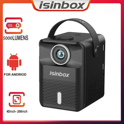 ISINBOX X8 проектор Android преносим проектор за домашно кино кино 1280*720 HD 1080P видео 5G Wifi 5000 лумена проектори