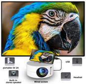YT200 LED mobilais video mini projektors mājas kinozāles multivides atskaņotājs bērniem dāvanu kino vadu viena ekrāna projektors iPhone Android ierīcēm
