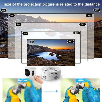 YT200 LED мобилен видео мини проектор Медиен плейър за домашно кино Детски подарък Кино Жичен проектор със същия екран за Iphone Android