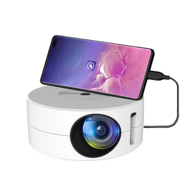 YT200 LED mobilais video mini projektors mājas kinozāles multivides atskaņotājs bērniem dāvanu kino vadu viena ekrāna projektors iPhone Android ierīcēm