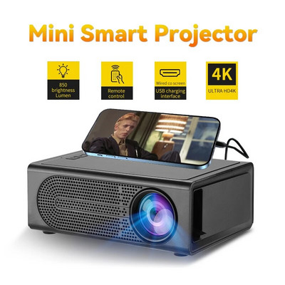 Mini Portable Projector 4K 1080P 3D LED Video Projector Wired Screen Casting Full HD Home Theatre Cinema Game Proyector