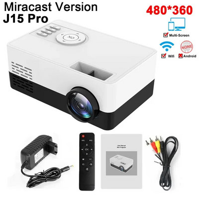 Salange J15 Pro Led mini projektors mājas kinozālei 480x360 pikseļi 1080P atbalstīts ar HDMI saderīgs USB audio video mini beamer