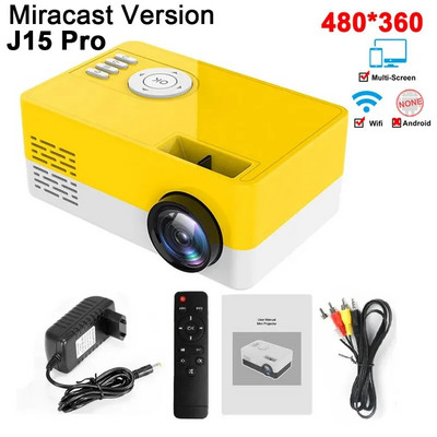 Salange J15 Pro Led mini projektors mājas kinozālei 480x360 pikseļi 1080P atbalstīts ar HDMI saderīgs USB audio video mini beamer