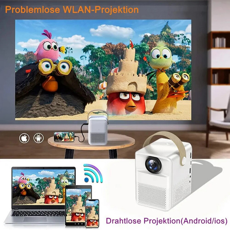 YERSIDA projektor X8 mini kaasaskantav Android-süsteem nutikas kodu 5G WIFI-projektorid Bluetooth 720P HD tugi 4K videoseadmed