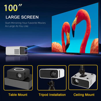 Salange YT300 Мобилен видео проектор Поддържа 1080P Медиен плейър за домашно кино Кабелен Безжичен Същият екран Android IOS Смартфон