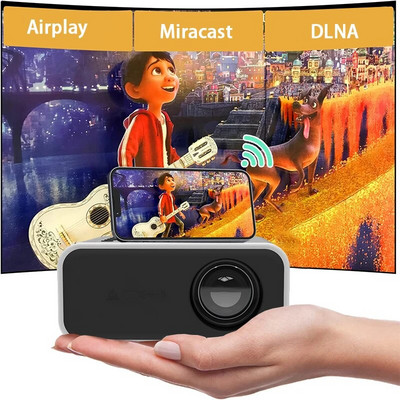 Salange YT300 Мобилен видео проектор Поддържа 1080P Медиен плейър за домашно кино Кабелен Безжичен Същият екран Android IOS Смартфон
