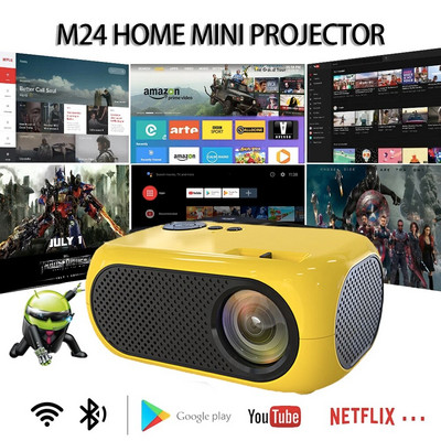 2024 New M24 Mini Projector LED Portable Home Projector Compatible HDMI USB 640*480P Support 1080P Video Projection Kids Gifts