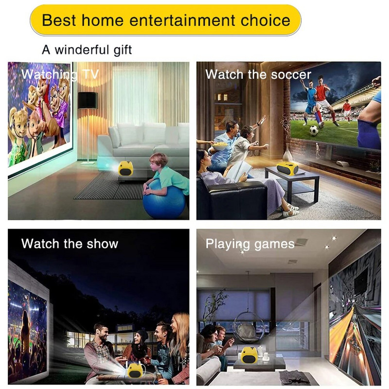 2024-es új M24 mini projektor LED hordozható otthoni kivetítő kompatibilis HDMI USB 640*480P támogatás 1080p videó vetítés gyerekeknek ajándékok