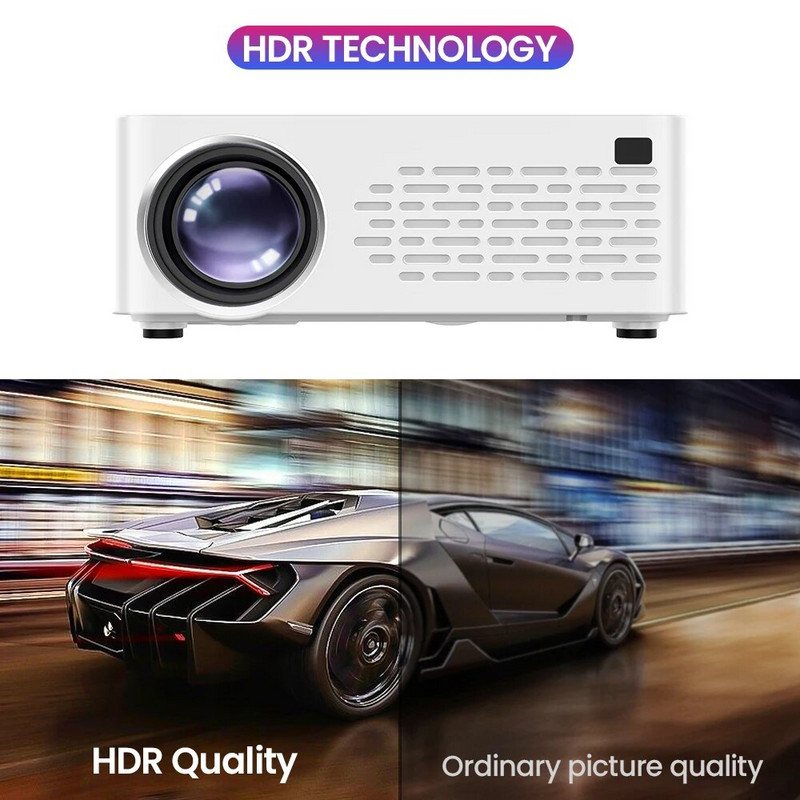 Mini projektors J12C 1280*720P atbalsts 1080P WiFi USB Mini portatīvais projektors tālrunim Viedtālrunis Video mājas kinozāle bērniem Dāvana