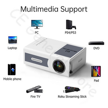 Мини преносим проектор Памет с ултра висока разделителна способност, съвместима с HDMI USB и SD Проекция на филми на открито за домашно кино
