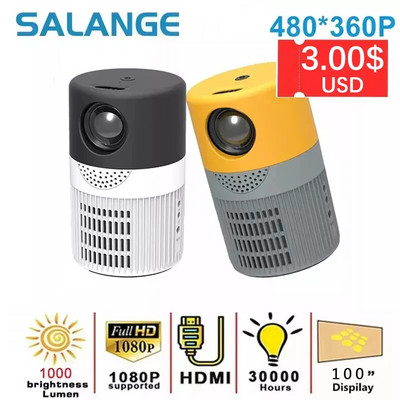 Salange Мини проектор P400, 480*360 Поддържа 1080P USB Мини прожектор за телефон Смартфон Домашно кино Подарък за деца PK YG300
