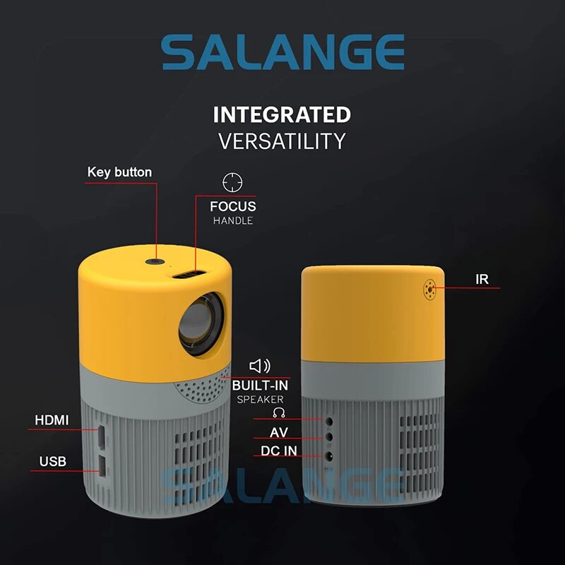 Salange mini projektor P400, 480*360 támogatás 1080P USB mini beamer telefonhoz okostelefonhoz házimozi gyerekeknek ajándék PK YG300