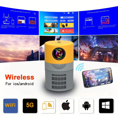YT400 Проектор с голям екран WiFi Android IOS Mobile Същият екран Филм Развлечения HD Прожекция Домашно кино Спалня