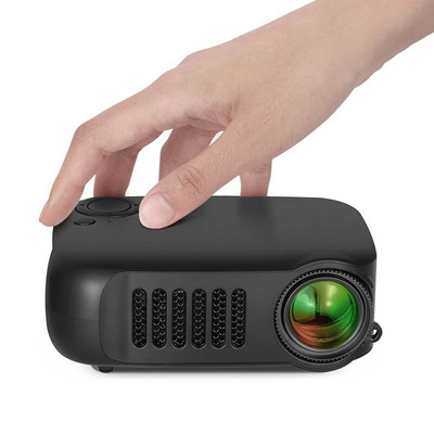 A2000 Черен лазерен прожектор за домашно кино Мини видео проектор LED преносимо кино с USB HD порт за Full HD 1080P 4K смартфон