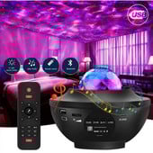 Krāsains zvaigžņots projektors Galaxy Night Light Bērns Bluetooth USB mūzikas atskaņotājs Star NightLight romantisks projektors nakts lampa dāvana