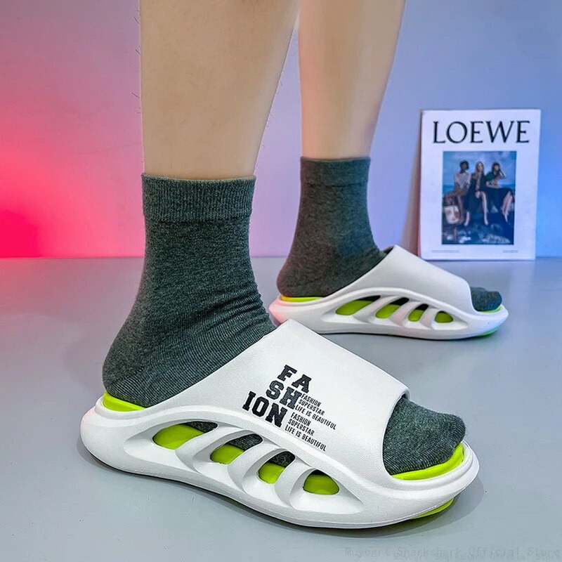 Čības Sievietēm Vīriešu Mīkstas Eva Bieza Zole Platforma Cloud Slaids Plakani Neslīdoši Dobi Sporta Unisex Vasaras Pludmales Sandales Kurpes