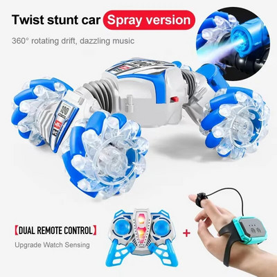 Τηλεχειριστήριο Car Drift Rc Stunt Car 4wd Hand Control Μουσική High Speed 360° Off Road Cars Led Light Παιχνίδι για ενήλικες