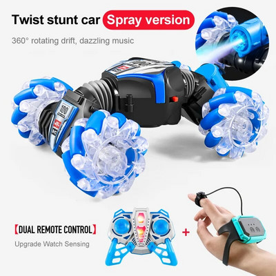 Τηλεχειριστήριο Car Drift Rc Stunt Car 4wd Hand Control Μουσική High Speed 360° Off Road Cars Led Light Παιχνίδι για ενήλικες