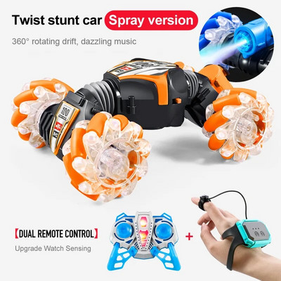 Τηλεχειριστήριο Car Drift Rc Stunt Car 4wd Hand Control Μουσική High Speed 360° Off Road Cars Led Light Παιχνίδι για ενήλικες