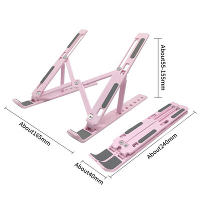 Salokāms klēpjdatora statīvs Portatīvā piezīmjdatora atbalsta pamatnes turētājs Regulējams stāvvada dzesēšanas kronšteins klēpjdatoru un planšetdatoru piederumiem