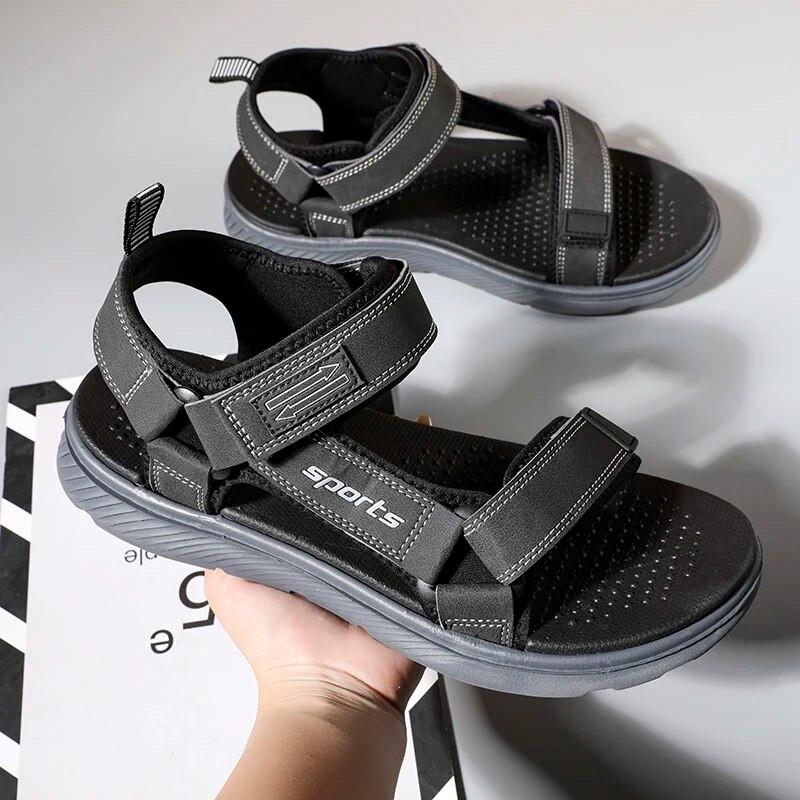 Ljetne muške sandale nove sportske udobne ravne modne papuče za plažu na otvorenom, neklizajuće ležerne papuče 45