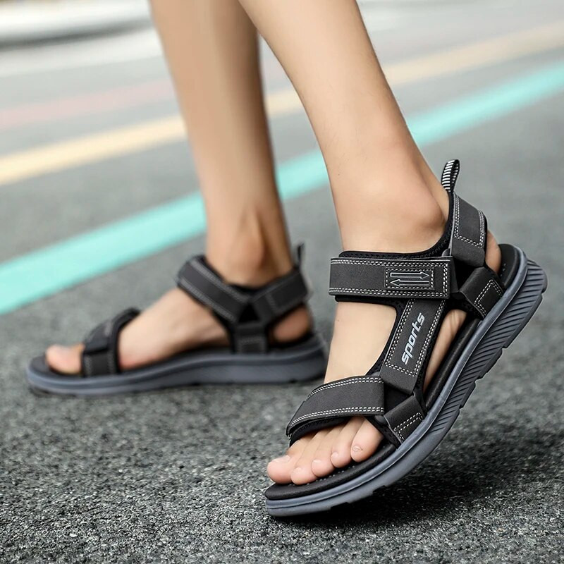 Ljetne muške sandale nove sportske udobne ravne modne papuče za plažu na otvorenom, neklizajuće ležerne papuče 45